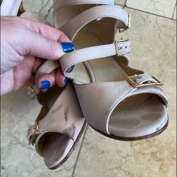 Chloe Suede Multi Straps Open Toe Wedge Sandal - Picture 8 of 16